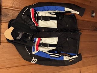 Jacket, Olympia, Black with Red, White & Blue trim, Size: Small